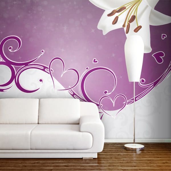 ARTGEIST - Fototapet med blomsterdesign i lilla nuancer - Flere størrelser 200x154