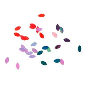 ProNails - Samba Shapes 4 stk - Holografiske Palietter / Lilla-Turkis-Hvid-Neon Orangerød