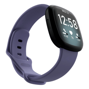 Silikone Rem til Fitbit Versa 3 / Sense - Str. L-Lilla