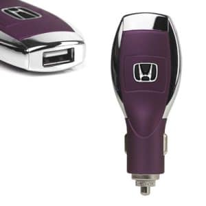 USB billader med bilmærke logo. Honda. Lilla.