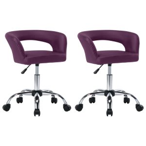 vidaXL spisebordsstole 2 stk. kunstlæder lilla