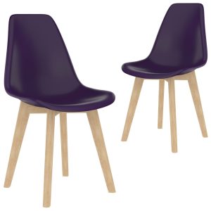 vidaXL spisebordsstole 2 stk. plastik lilla