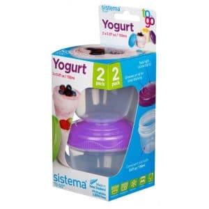 Sistema Yoghurtbøtter m. Skruelåg - 2-Pak - 150 ml. (Grøn/Lilla)