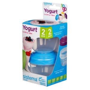 Sistema Yoghurtbøtter m. Skruelåg - 2-Pak - 150 ml. (Lilla/Blå)