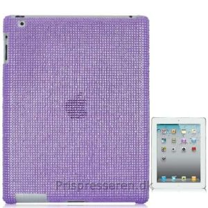 Starry Rhinestone Hard Shell Case (High Quality) til iPad 2 - lilla
