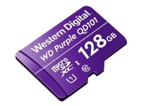 WD Purple SC QD101 WDD128G1P0C - Flashhukommelseskort - 128 GB - UHS-I U1 / Class10 - microSDXC UHS-I - lilla