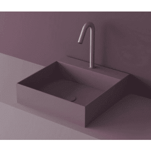 LC4S bordmonteret håndvask 45 x 45 cm solid surface - Svag lilla