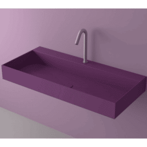 LC4XL-M vægmonteret håndvask 100 x 46 cm solid surface - Lilla