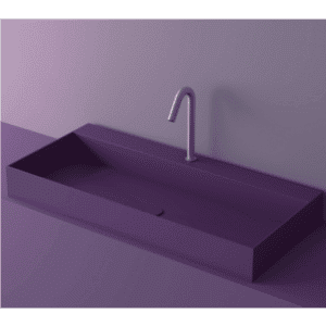 LC4XL bordmonteret håndvask 100 x 46 cm solid surface - Lilla