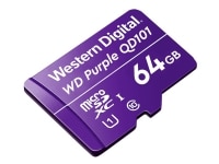 WD Purple SC QD101 WDD064G1P0C - Flashhukommelseskort - 64 GB - UHS-I U1 / Class10 - microSDXC UHS-I - lilla