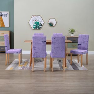 vidaXL spisebordsstole 6 stk. stof lilla