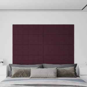 vægpaneler 12 stk. 90x30 cm 3,24 mÂ² stof lilla