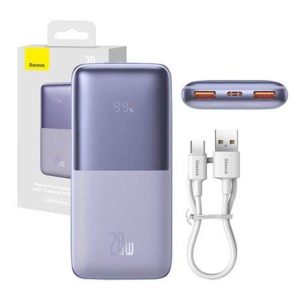 Baseus Powerbank Bipow Pro 10000mAh 2xUSB USB-C 20W (purple) Powerbank - Lilla - 10000 mAh