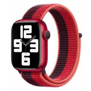 Lippa Apple Watch nylonrem 42/44/45/49, Lilla/rød
