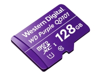 WD Purple SC QD101 WDD128G1P0C - Flashhukommelseskort - 128 GB - UHS-I U1 / Class10 - microSDXC UHS-I - lilla