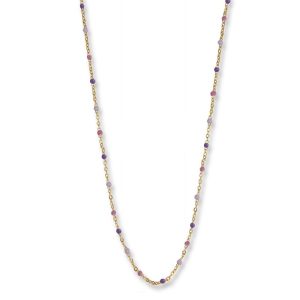 Jeberg Lavender halskæde i forgyldt sølv med lilla emalje