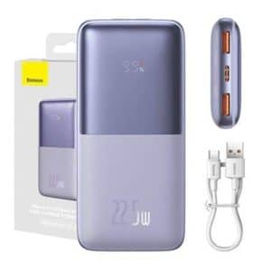 Baseus Powerbank Bipow Pro 10000mAh 2xUSB USB-C 22.5W (purple) Powerbank - Lilla - 10000 mAh