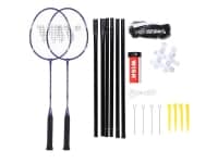 Ønsker Alumtec badmintonracket sæt 4466 2 lilla rackete + 3 shuttlecocks + net + liner