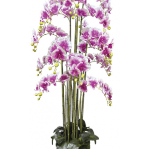 Stor kunstig Orkide plante H168 cm - Lilla/Hvid