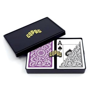 Copag 100% Plastic Poker Lilla/Grå, Double Deck