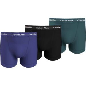 Calvin Klein 3P Cotton Stretch Trunks Lilla/Turkise bomuld Large Herre