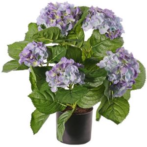 Kunstig Hortensia plante - lilla - 36