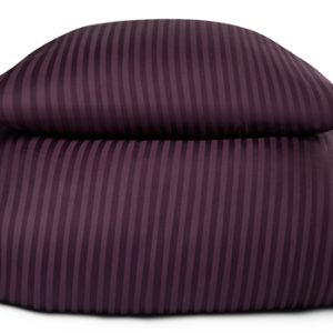 Dobbeltdyne sengetøj 200x220 cm - Lilla stribet sengetøj - 100% Bomuldssatin - Borg Living sengesæt