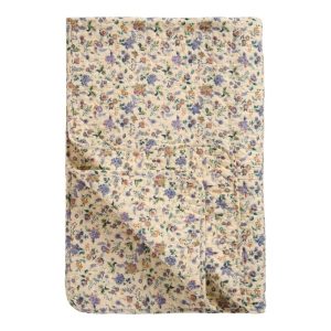 Ib Laursen Quilt m/ lilla & brune blomster