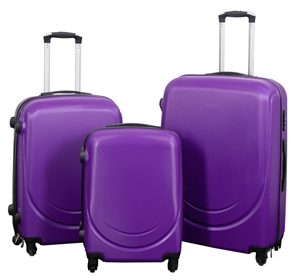 Kuffertsæt - 3 stk. - Hardcase rejsekufferter - Classic Lilla - Letvægts kufferter