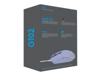 Logitech Gaming Mouse G102 LIGHTSYNC - Mus - højrehåndet - optisk - 6 knapper - kablet - USB - lilla