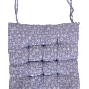 Stolehynde - 35x35x6 cm - Lilla havehynde med hvide blomster