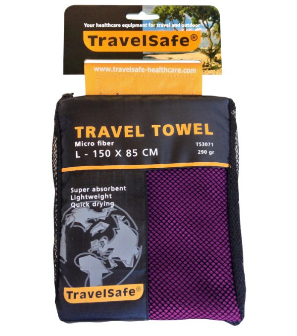 Travelsafe Rejsehåndklæde Lilla - Large