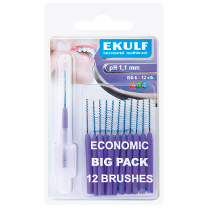 Ekulf PH Mellemrumsbørste 1,1 mm Lilla (12 stk)