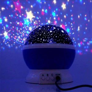 Flot natlampe med stjernehimmel - Lilla