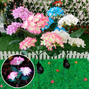 Solcelle-hortensia havelamper - Lilla