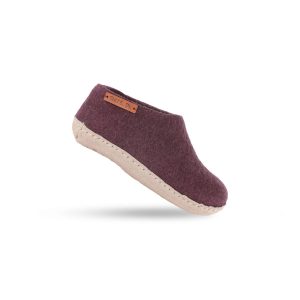 Uldhjemmesko Børn (100% ren uld) m/sål i skind - Dansk Design fra SHUS - 33 / lilla