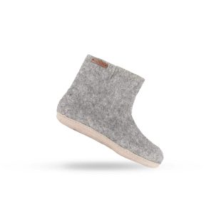 Uldstøvle (100% ren uld) m/sål i skind - Dansk Design fra SHUS - lilla / 36