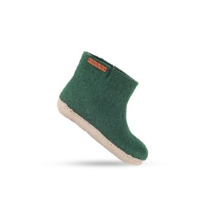 Uldstøvle Børn (100% ren uld) m/sål i skind - Dansk Design fra SHUS - lilla / 30