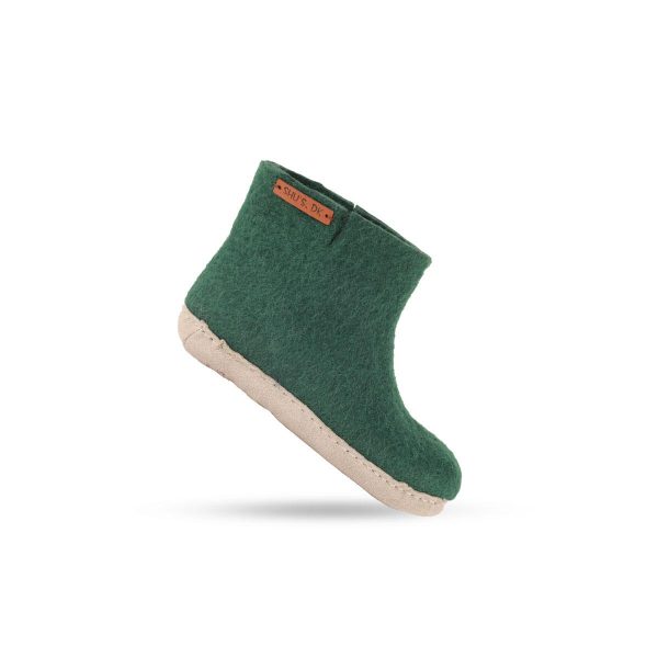 Uldstøvle Børn (100% ren uld) m/sål i skind - Dansk Design fra SHUS - lilla / 32