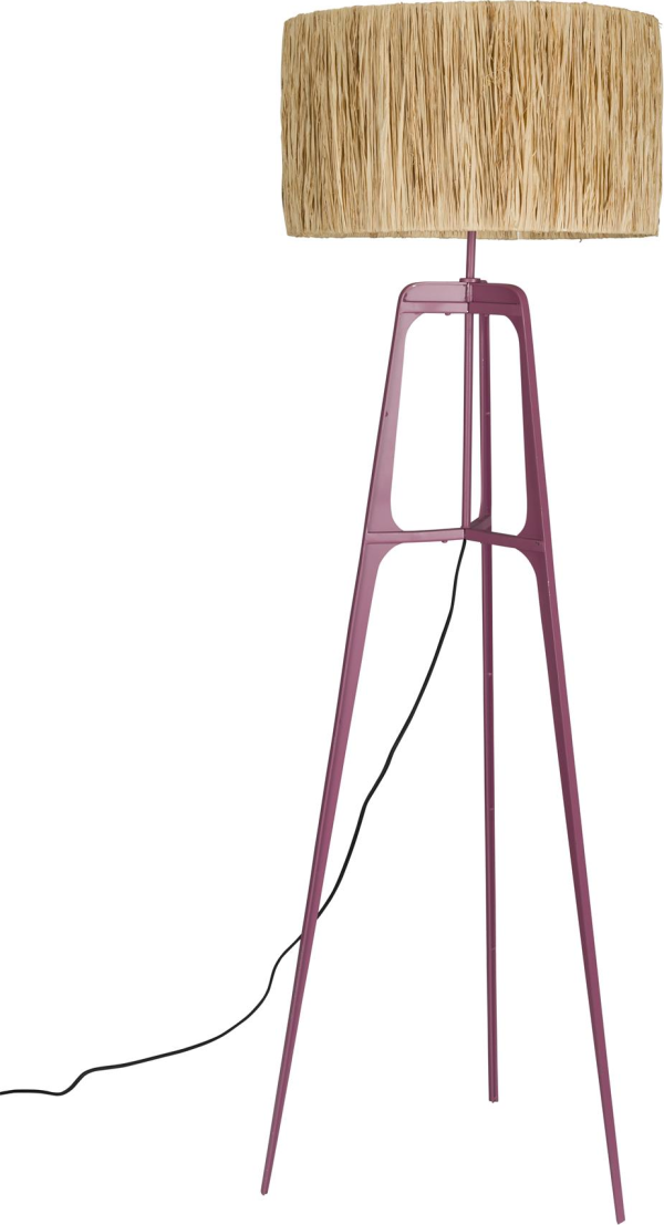 Afra, Gulvlampe, Lilla, Raffia (D: 48 x H: 157 cm.)