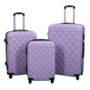 Kuffertsæt - 3 stk. - Diamant lilla - Hardcase letvægts kufferter