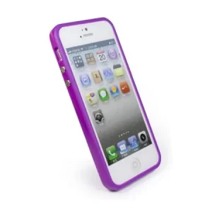 iPhone 4/4S hård gummi bumper. Lilla.