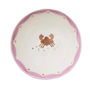 Aqua lille skål m. krabbe, brun/lilla -D13 cm