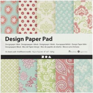 Designpapir I Blok, 15,2x15,2 cm, 120 g, Lilla, 50 Ark, 1 Pk.