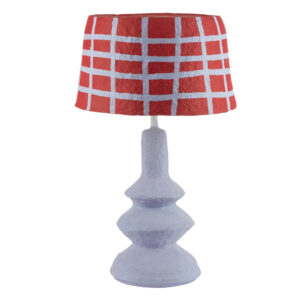 Lampe m. tern, Lilla/rød - H45 cm.
