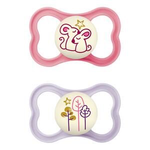 MAM Air Night Silikone Pink/Lilla 6-16 mdr. - 2 stk.
