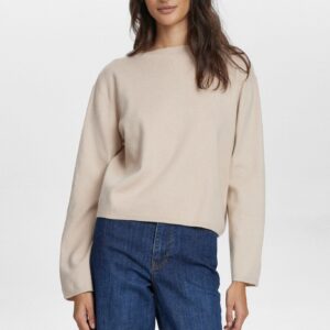 NÜMPH - Nucarma Crop Pullover - Grey Morn - M - Lilla - Knit