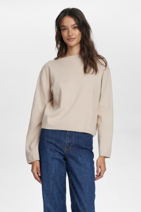 NÜMPH - Nucarma Crop Pullover - Grey Morn - M - Lilla - Knit