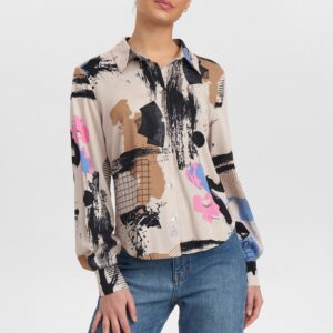 NÜMPH - Numokka Shirt - Grey Morn - 34 - Lilla - Shirt