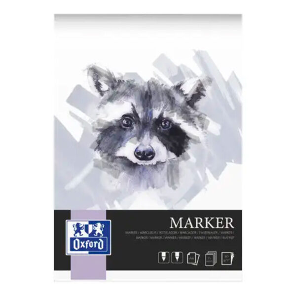 Oxford kunstblok til filtpen, A4 15 ark 180g lilla